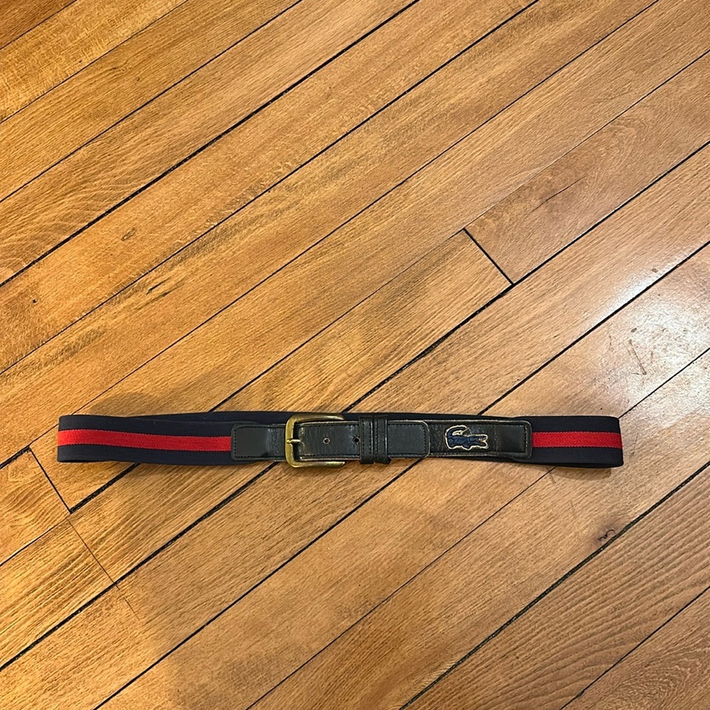 Amazing vintage red and navy Lacoste belt
